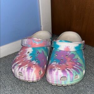 Tie dye women’s size 9 crocs